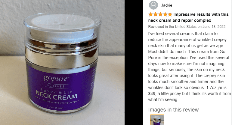 GoPure Neck Cream Before And After 