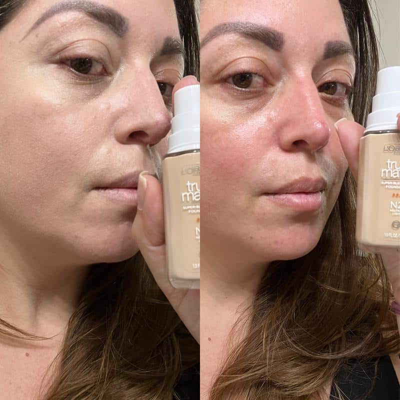 L'oreal true match foundation befor and after 