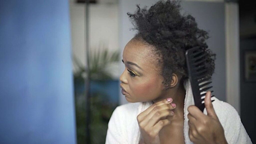 brushing hair to avoid damage