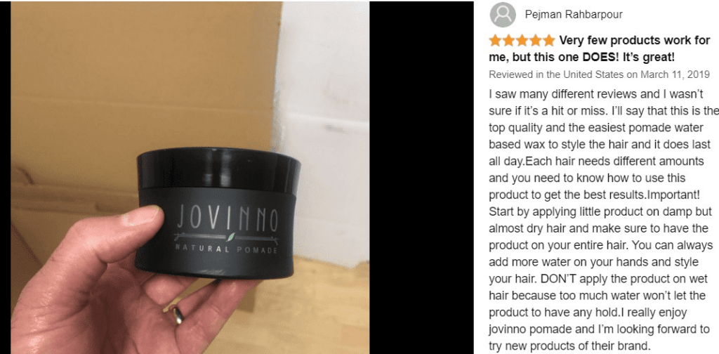 Jovinno Natural Water Based Pomade